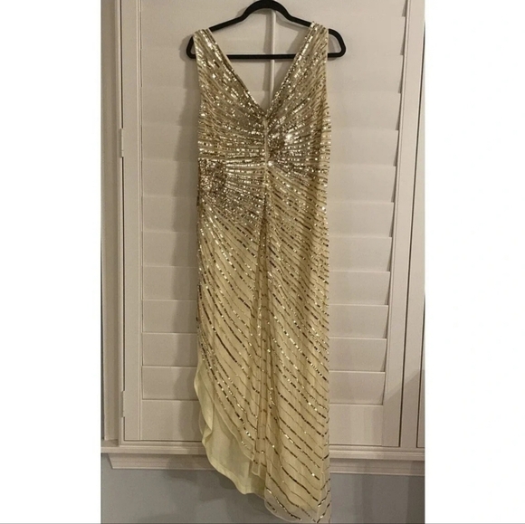 Mac Duggal Gold sequin High Low Dress - Picture 12 of 12